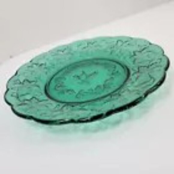 Princess House Fantasia Plates- Set Of 4- Emerald Green-Salad/Dessert Plates 90s - Picture 2 of 5